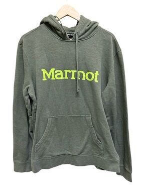 Marmot Spellout Logo Hoodie Sweatshirt Jacket Size L